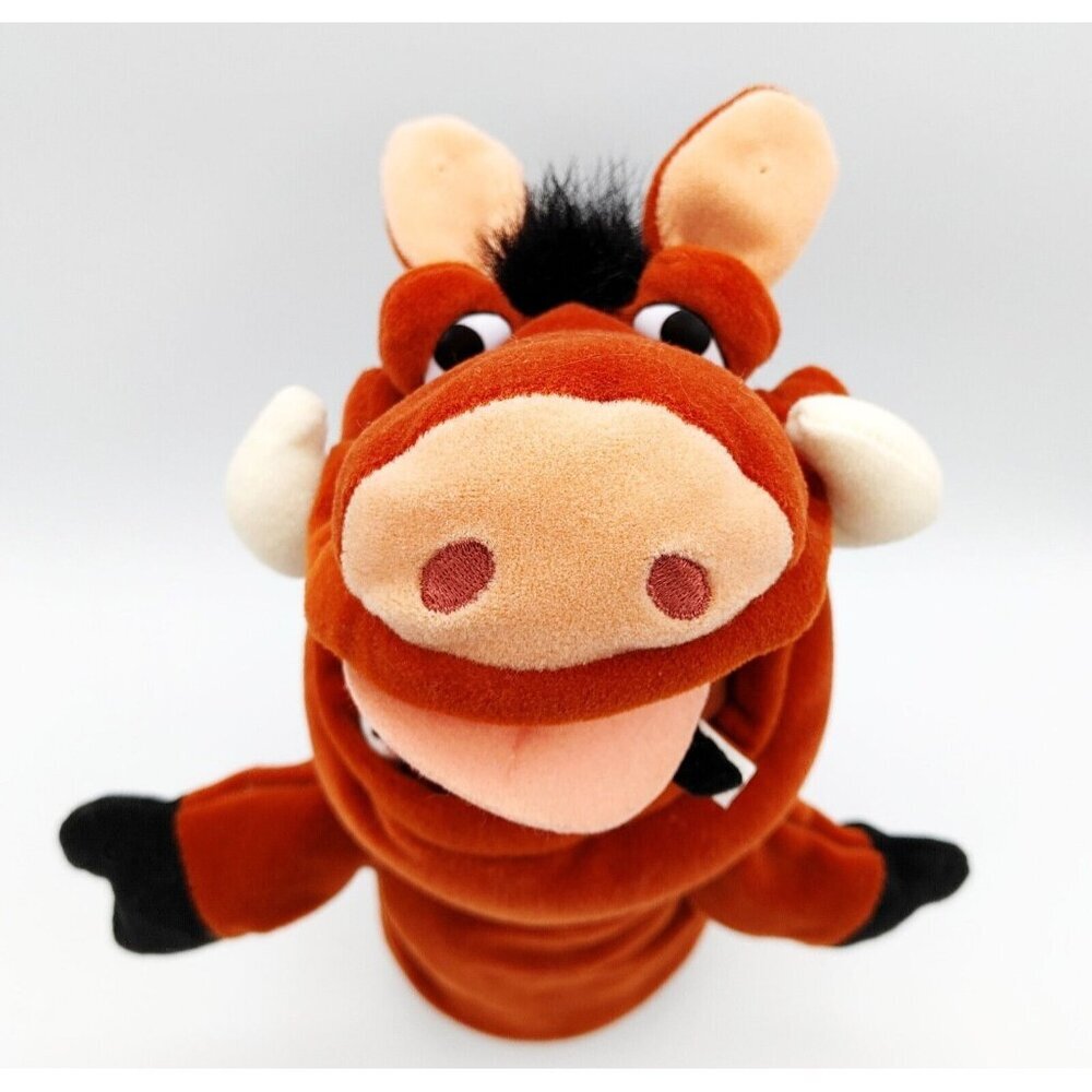 DISNEY store LION KING PUMBAA Warthog hand puppet plush 10" Pretend Play Toy